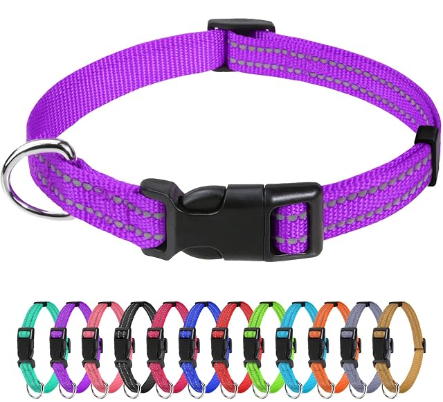 TagME Collar Perro Ajustable,Collar Nylon Reflectante,para Caminar Correr Entrenamiento…