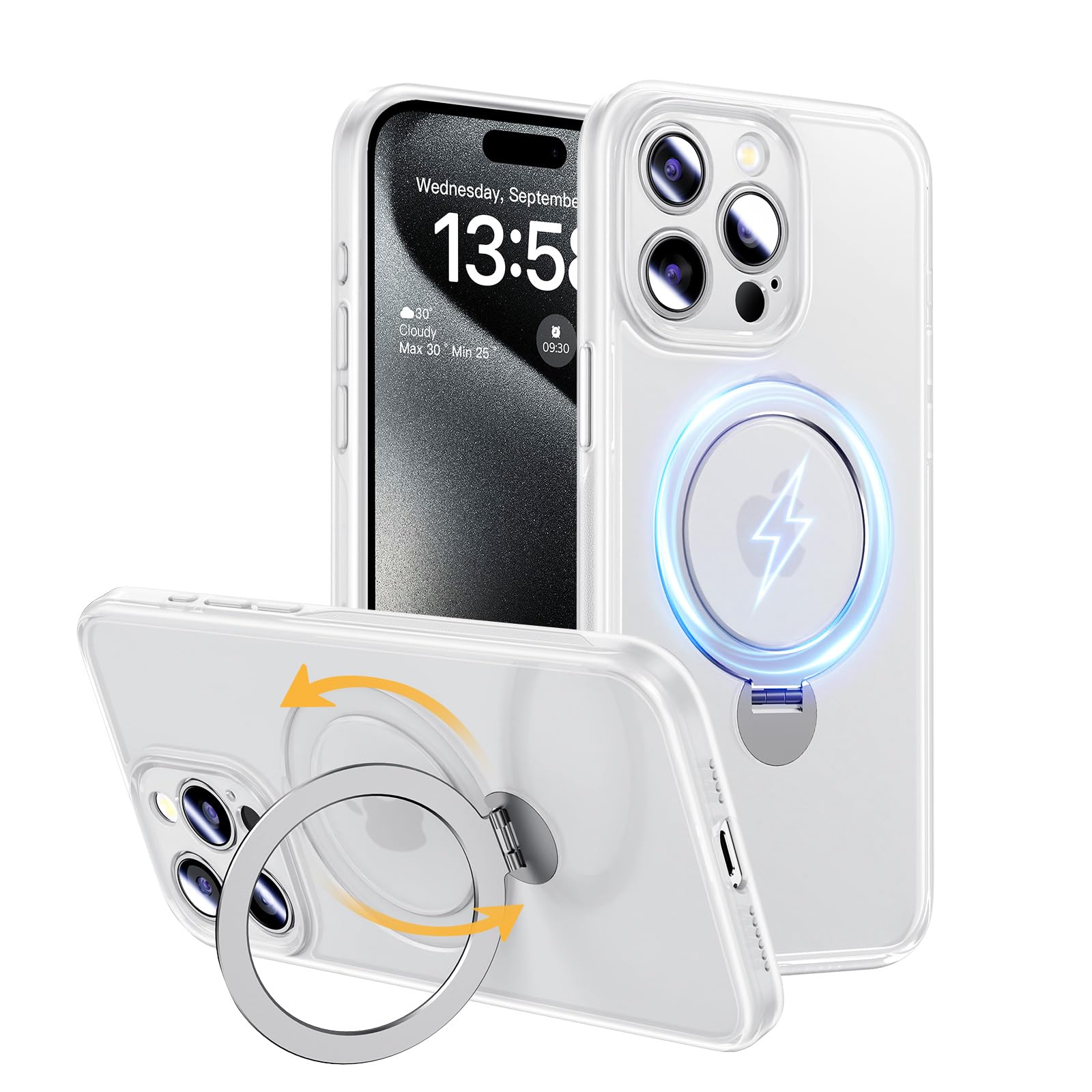【覗き見防止】MAGIC JOHN 対応 iPhone 15 Pro 用 ガラスフィルム 2枚セット ガイド枠付き 自動吸着 貼りやすい いphone15Pro 用 フィルム 飛散防止 スクラッチ防止 黒縁あり MAGIC JOHN for iPhone 15 Pro Case[Compatible with