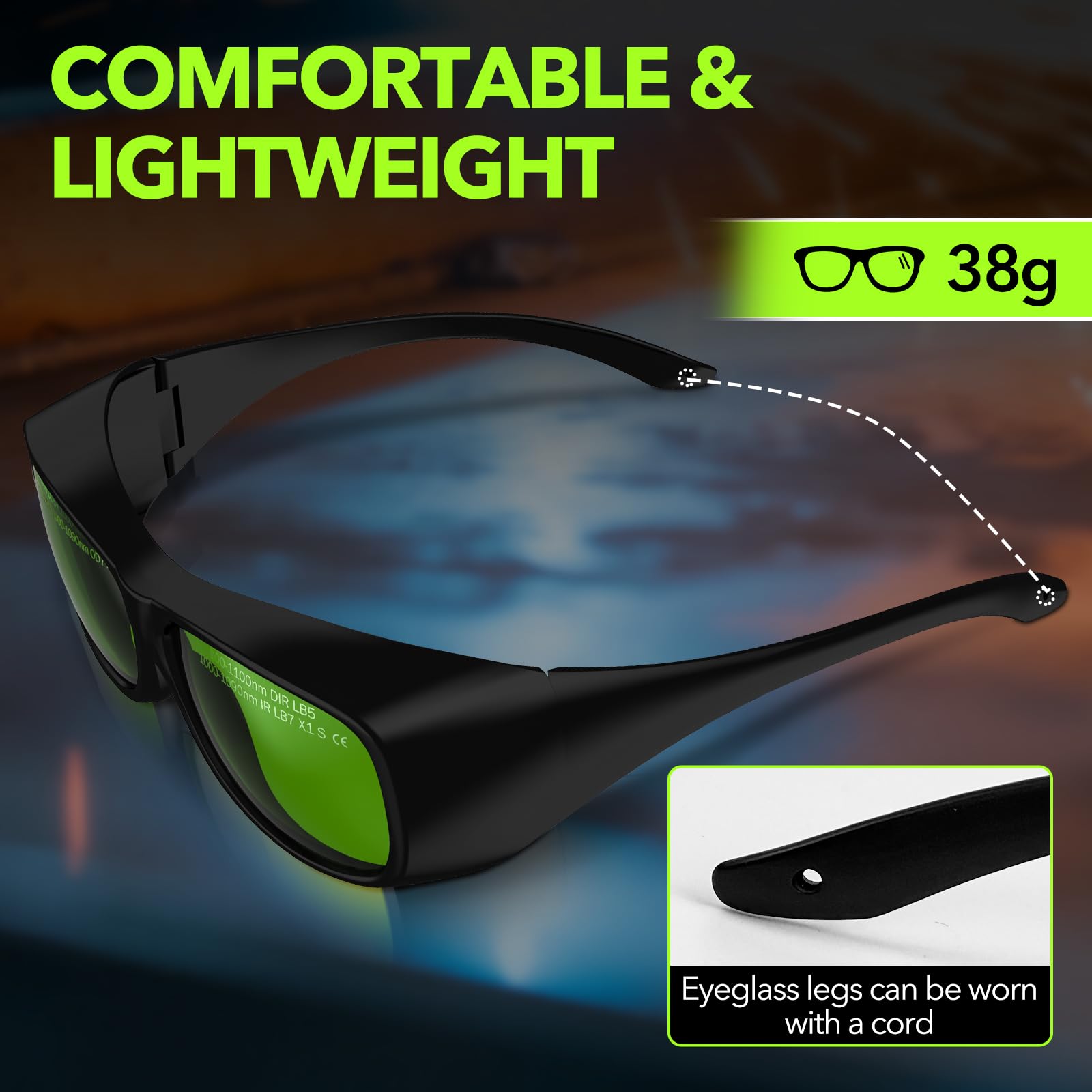 Gafas de seguridad láser, gafas de protección ocular para soldadura láser
