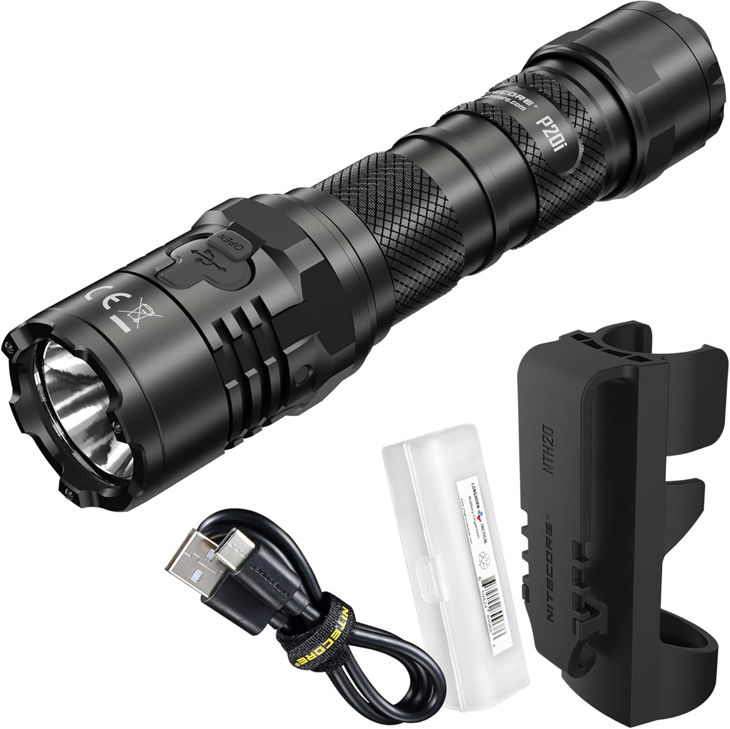 Nitecore P20i Tactical Flashlight, 1800 Lumen USB-C Rechargeable Fast Charging Strobe Ready with LumenTac Organizer : Sports & Outdoors