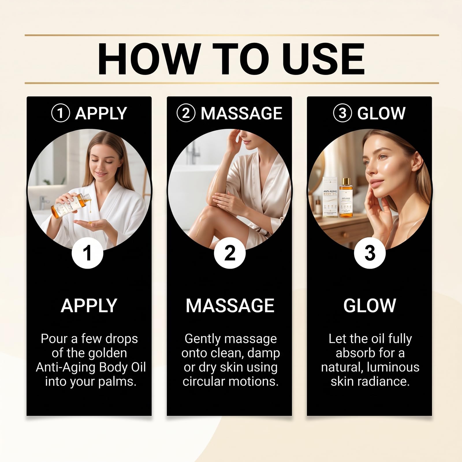 Olio per il corpo anti-invecchiamento, rassoda la pelle e dona una pelle luminosa, assorbe rapidamente, per braccia, gambe e tutto il corpo (5 pezzi)