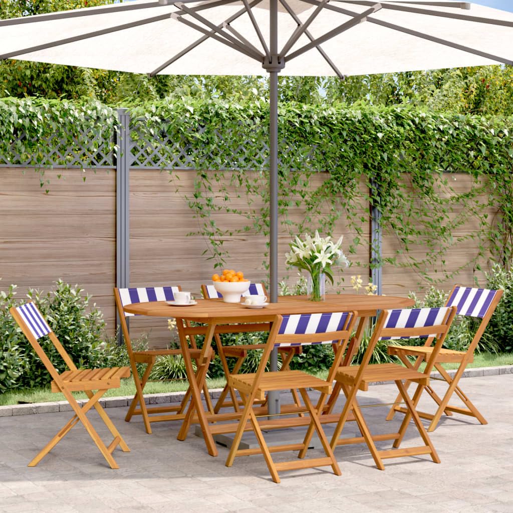 Chaises de pliantes lot de 6 en tissu et bois massif avec tables