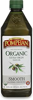 Pompeian USDA Organic Smooth Extra Virgin Olive Oil, First Cold Pressed, Smooth, Delicate Flavor, Perfect for Sautéing & S...
