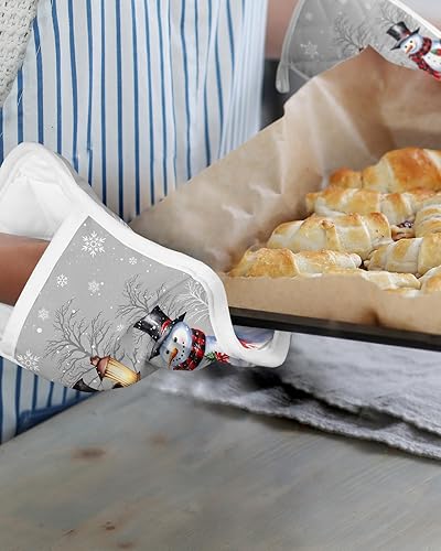 Miniatura 6 de Juego de 5 agarraderas de tela de toalla para cocina, antideslizante y aislante de calor, juego de 5 macetas con bolsillo, guantes gruesos para