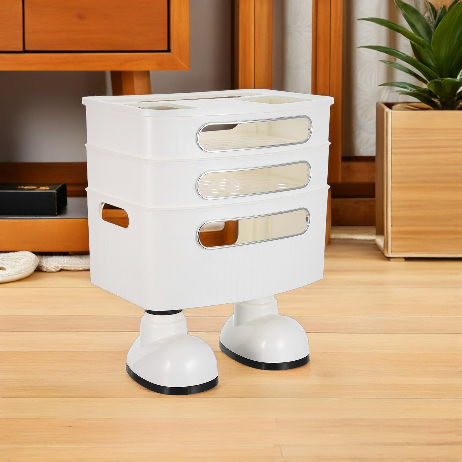 Gatuida Scatola di Archiviazione Router Wireless in Plastica Bianca 3 Strati per Gestione Cavi Ottimizzata per Soggiorno e Ufficio