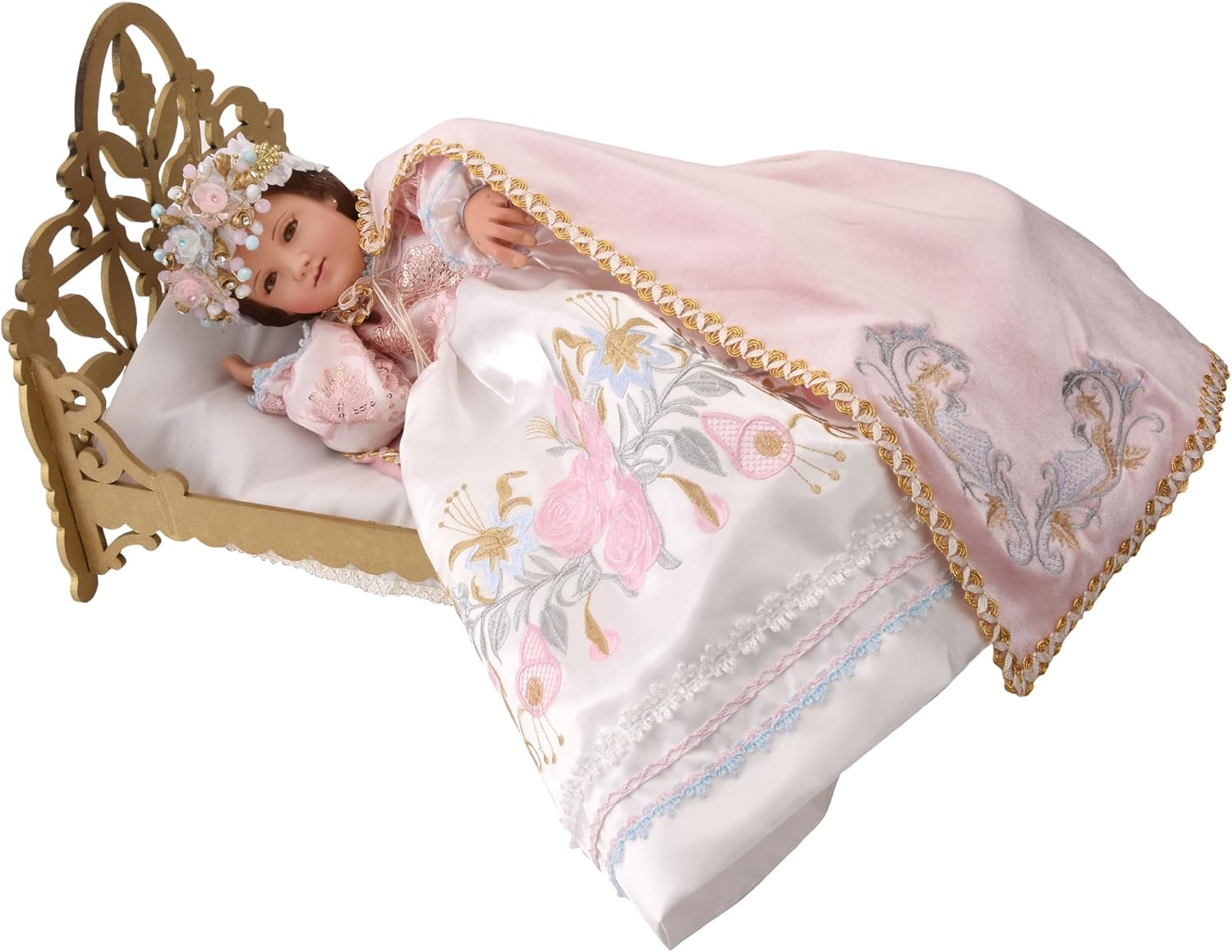 A&C Quinceañeras and More Ropon para divina Infantita Santa Maria with accessories Figure not included