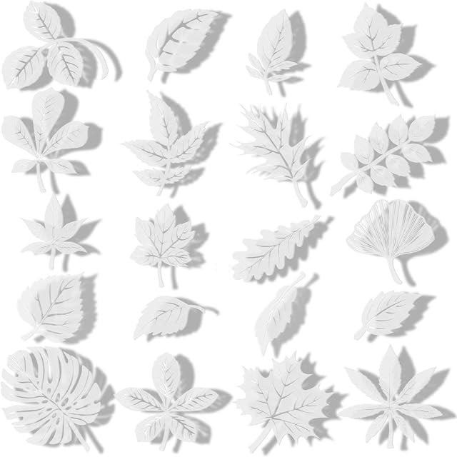 20 Pieces Large Size Anti-Collision Window Clings Assorted Leaf Shapes Stickers Transparent Alert Bird Window Decal Prevent People and Bird Strikes on Window Glass