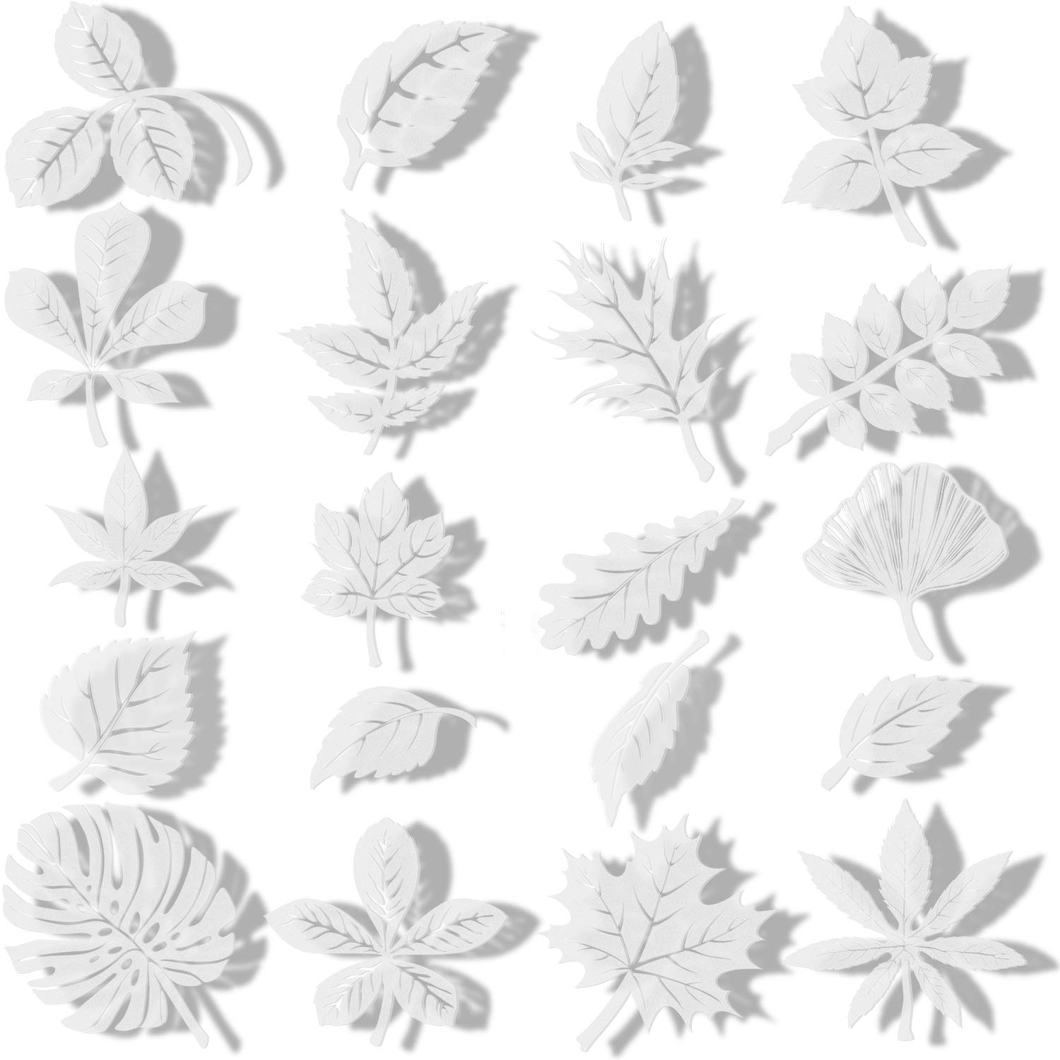 40 Pcs Leaf Window Clings Decals for Bird Strikes Anti Collision Window Stickers Decal Assorted Large Leaf Prevent People Bird Strike on Glass