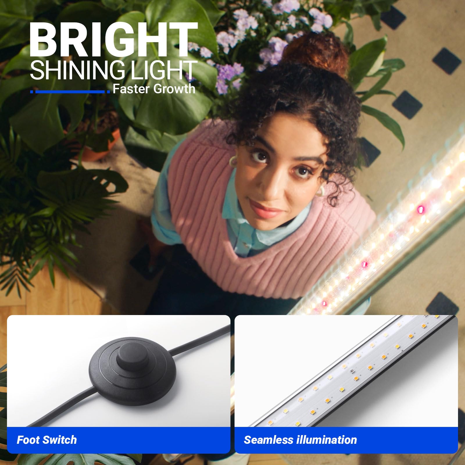 Barrina T10 Pro Lampe Horticole avec Minuteur, 42W, 660 nm Spectre Complet | 169 LEDs, Support Réglable Hauteur 115–165 cm, Pied Interrupteur, pour Plantes Intérieures Hautes et Fleurs