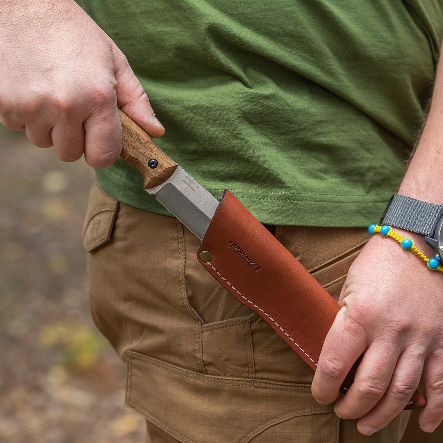 BPSKNIVES HK6 - Handmade Stainless Steel Knife - Fixed Blade Full Tang Bushcraft Knives - Scandinavian Camping Hunting Knife With Leather Sheath - Utility Outdoor Knives