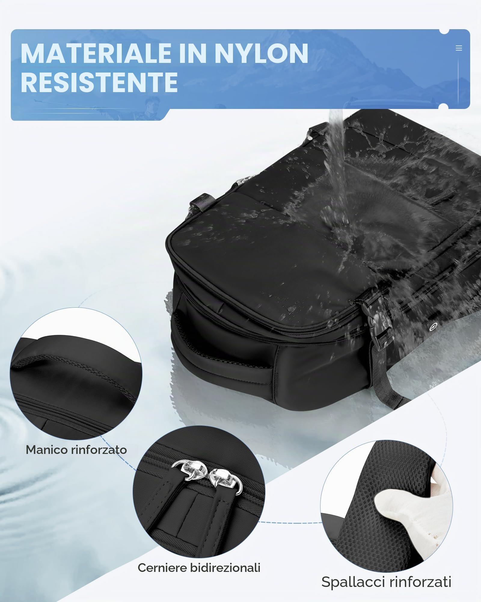 Zaino da Viaggio con Sottovuoto con Pompa Zaino Easyjet 45x36x20 baggalio mano Sottovuoto con Compressione per uomo e donna, Nero