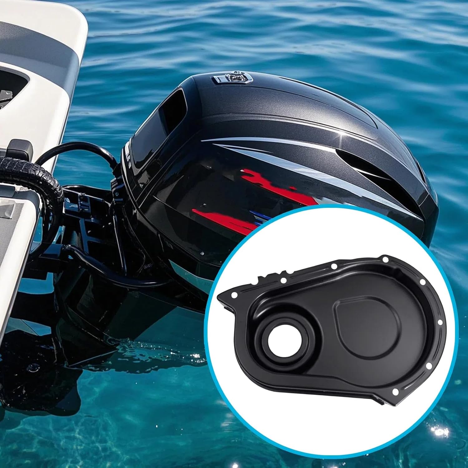 Timing Cover 59341A1 Compatible with Mercruiser 2.5L 3.0L 181 Engine Compatible with Volvo Penta with OMC Replaces 3853135 Front Engine Cover Gasket Seal