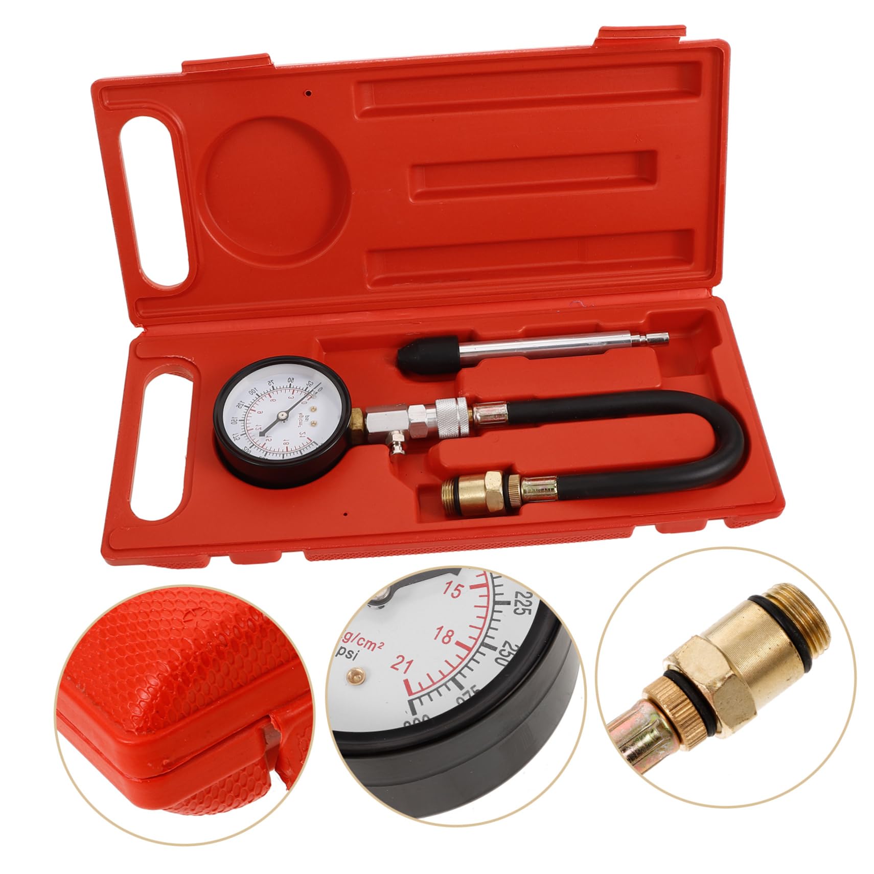 PLAFOPE Comprobador De Compresión De Cilindros Medidor De Compresión Automotriz Kit De Manómetro Herramienta Profesional Para Comprobador De De Motor
