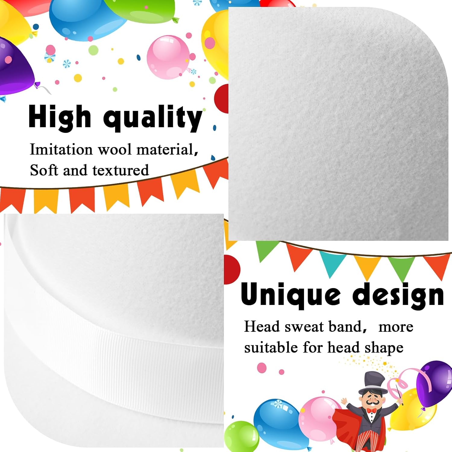 Shihanee Victorian Top Hat Circus Show Hat Cowboy Hat for Adults Halloween Cosplay DIY - Image 3