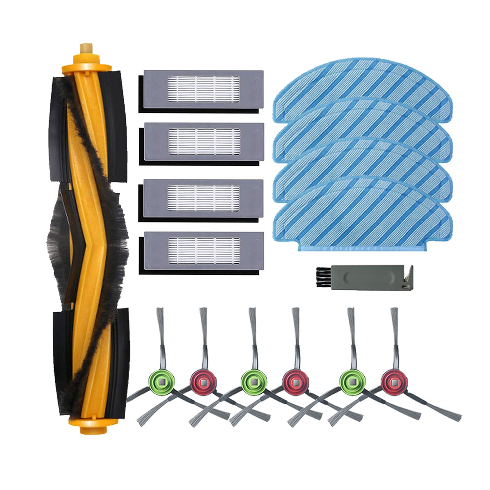 16 Pcs Accessories Set Replacement for Yeedi Vac/Vac Max/Vac Station/Vac 2 Pro Robot Vacuum Main Side Brush Mop Pad Filter Replacement Parts