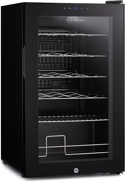 Subcold Viva24 LED – Under Counter Wine Fridge Black | 3-18°C | Wine Cooler | LED + Lock & Key | Glass Door Drinks Cellar | Single-Zone (24 Bottle) - 2