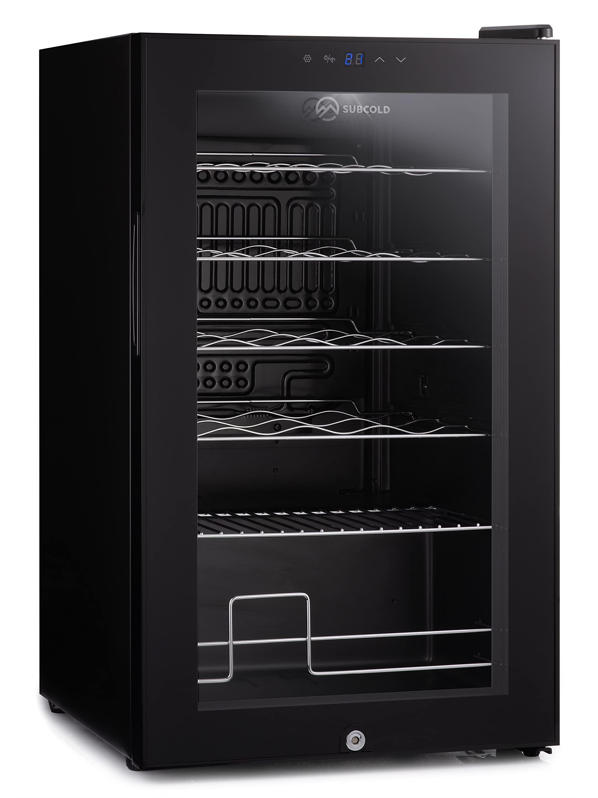 Subcold Viva24 LED – Under Counter Wine Fridge Black | 3-18°C | Wine Cooler | LED + Lock & Key | Glass Door Drinks Cellar | Single-Zone (24 Bottle) — view 2