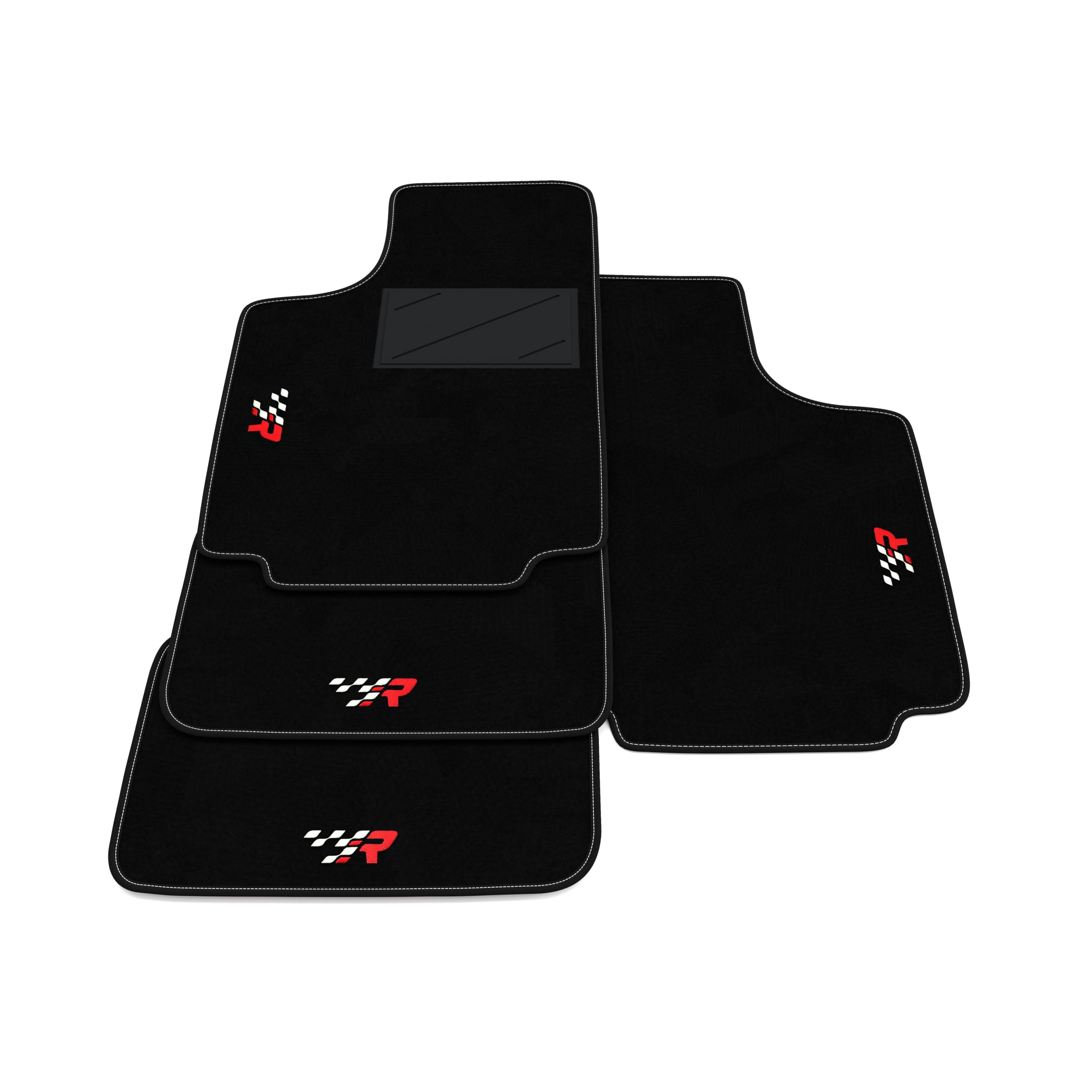 Set de Tapis de Voiture compatibles avec DAF 44 1966-1974 | Tapis sur Mesure en Moquette, Broderie R Racing, sur Mesure