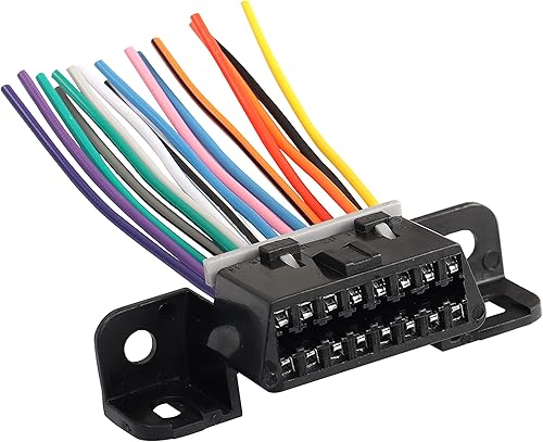 XMSJSIY Cable de extensión de conector hembra OBD2 de 16 pines, arnés fijo OBD2 ensamblado, cables de puerto de salpicadero, conexión E-Car con
