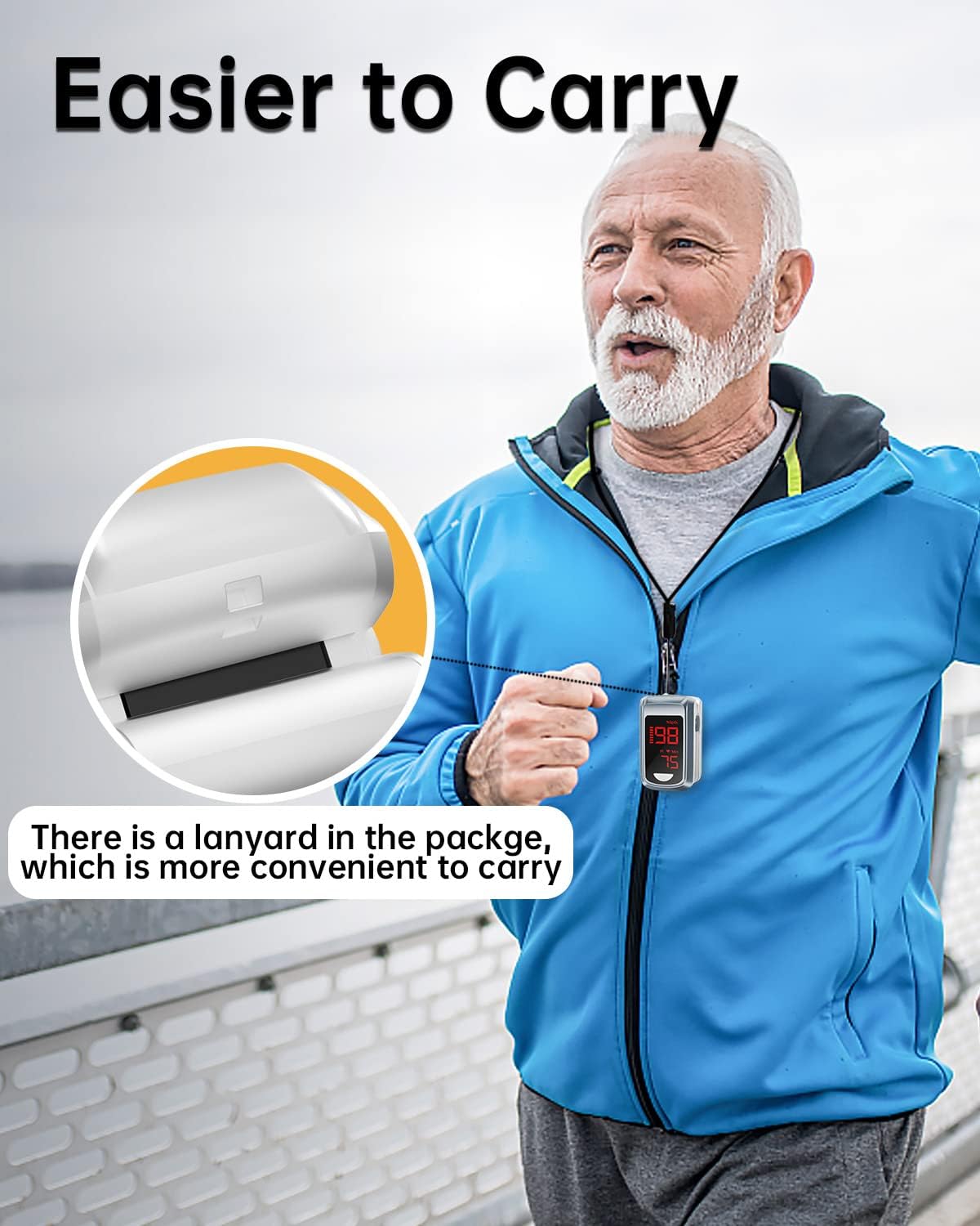 JKS50CL Oxímetro de Pulso Bluetooth con App - Saturómetro de Dedo Profesional con Pantalla OLED, Medidor SpO2 y Frecuencia Cardíaca, Alarma de Salud, Pila AAA Incluida