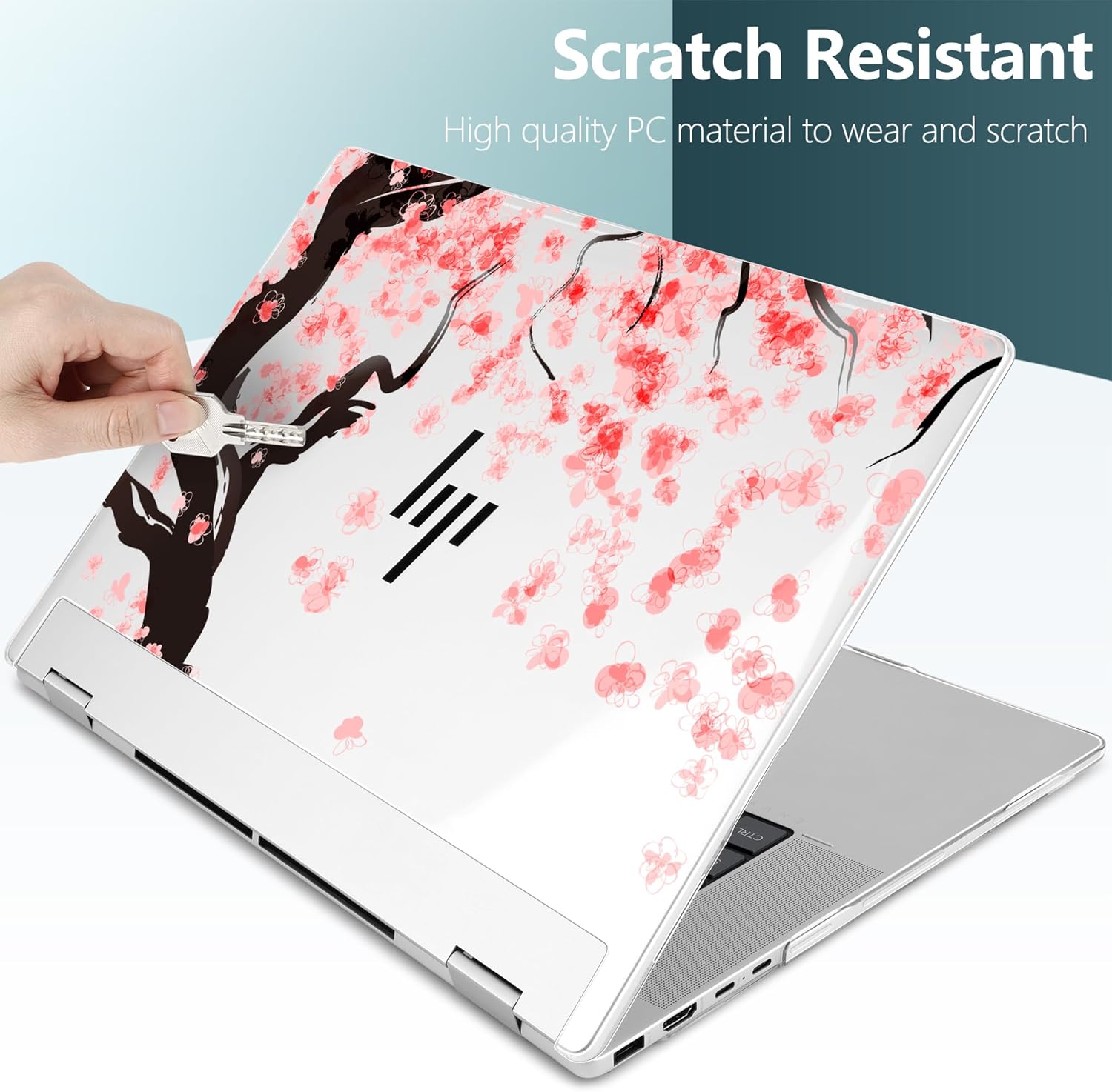 Premium Crystal Clear Case for HP Envy x360 16-inch 2-in-1 Laptop 2024 Release, Creative Patterns Ultra-Slim Lightweight Scratch-Resistant Hard Shell with Professional Protection, Cherry Blossoms - Image 5