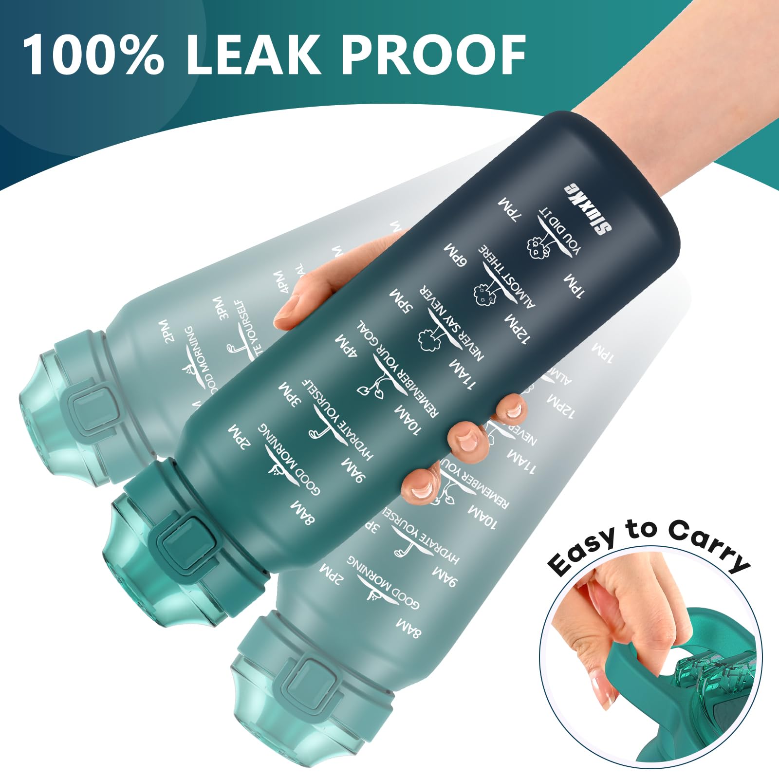 SLUXKE - Borraccia da 700 ml con coperchio dotato di cannuccia, in acciaio inox 18/10 con coperchio e manico, riutilizzabile, adatta per studenti, in ufficio e nel fitness, colore blu