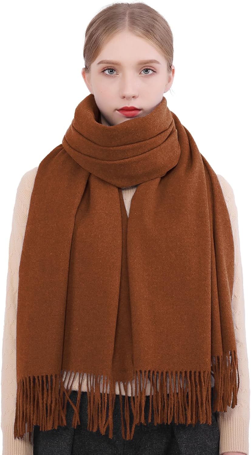 RIIQIICHY Winter Scarfs for Women Pashmina Shawls Wraps for Evening Dresses Large Warm Soft Scarves - Image 4