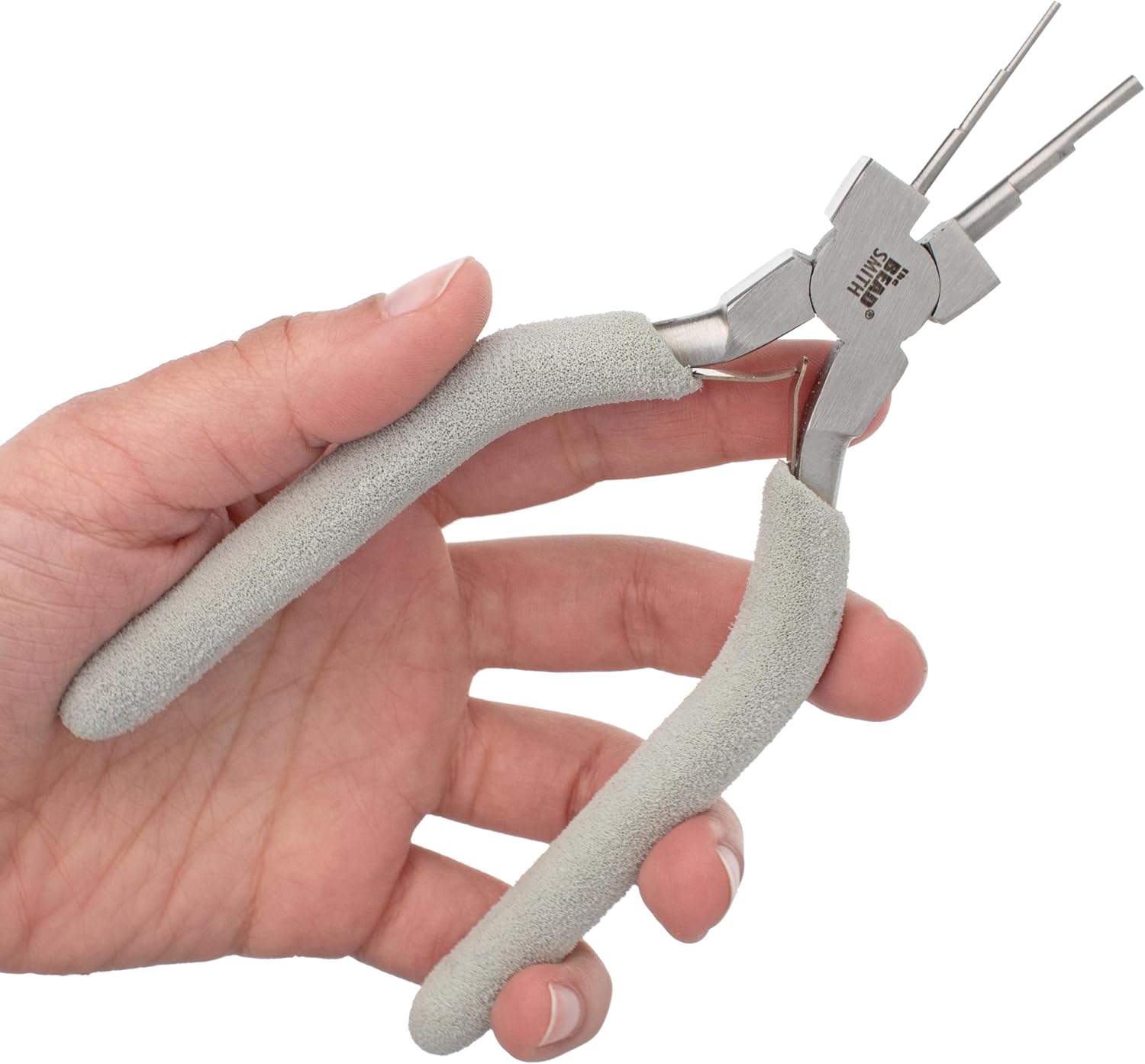 The Beadsmith Micro Wire Looping Pliers – Create 6 Sizes (Ranging 1-4mm) of Loops & Jump Rings, 6" long (150mm), Polished Steel Head & Cushioned Comfort Handle