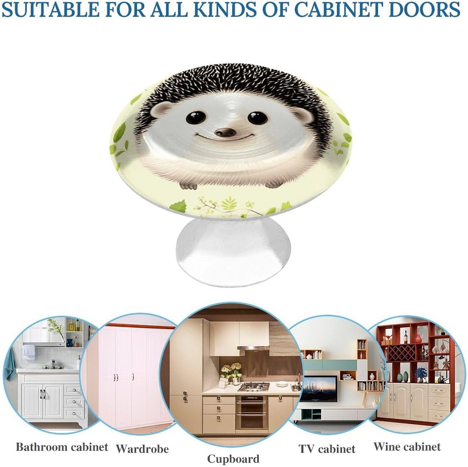 Cabinet Handles Round Drawer Pulls Cute Hedgehog Dresser Knobs for Cabinets and Drawers Handle Kitchen Cabinet Pulls for Bathroom Cupboard Drawers Cabinet Pulls for Kitchen Door