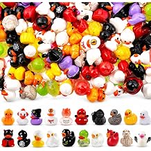 Exasinine 100 PCS Halloween Mini Ducks, 20 Styles Resin Duck Figurines