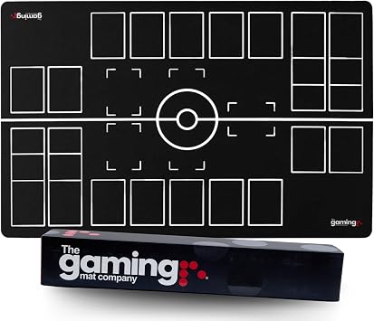 The Gaming Mat Company 2 Player Compatible Pokemon Playmat - 28" x 18" x 0.08" Black & White Battle Stadium Board for TCG Trading Card Game