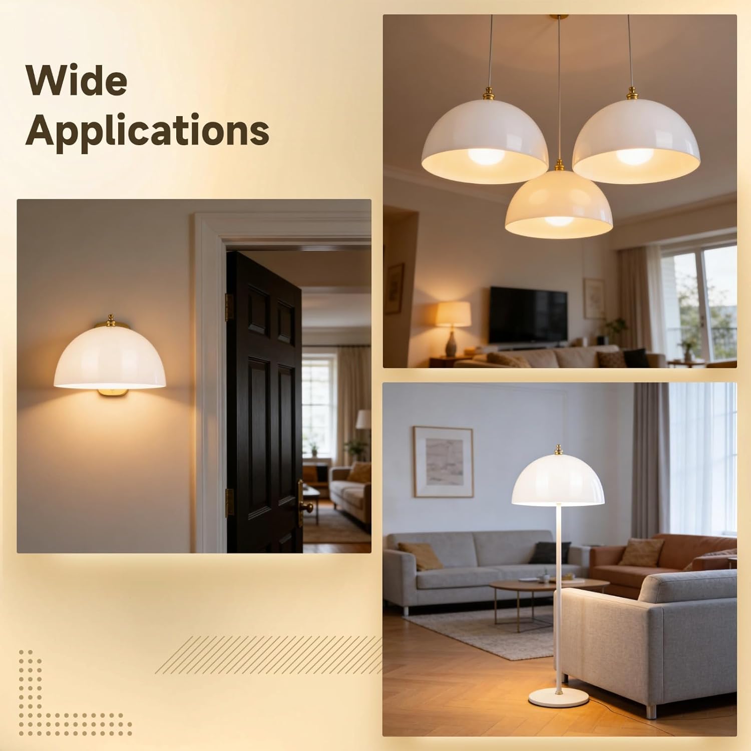 4 Pcs Clip-on Acrylic Lamp Shades 7.75 Inch White & Shatterproof Light Cover, Long Lasting Easy Install Secure Fit Replacement Shades for Modern Table & Floor Lamps