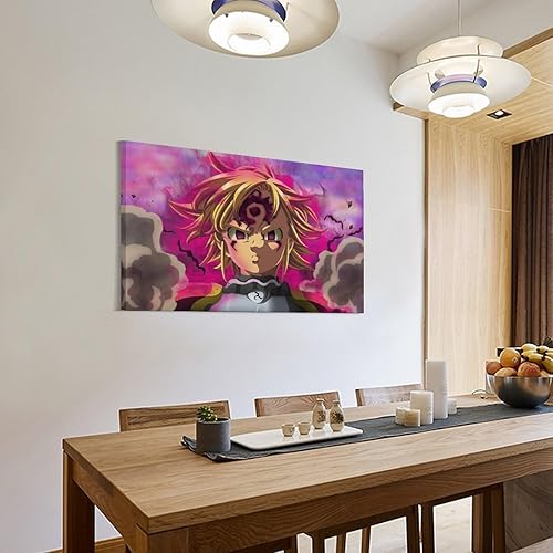 Miniatura 3 de MINMIE Póster de anime de Japón Fantasy Boy Manga Los Siete Pecados Capitales Geniales Impresiones Artísticas Pintura de Pared Tapices Colgantes