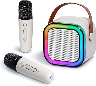 Caixa de Som Karaokê yoerm YK2 Bluetooth LED RGB - 2 microfones sem fio