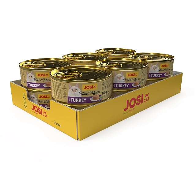 JosiCat Finest Mousse con Pavo, 12 x 85 g Comida húmeda para Gatos