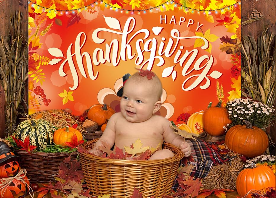 Toile de fond Thanksgiving en tissu résistant pour bannière de photographie