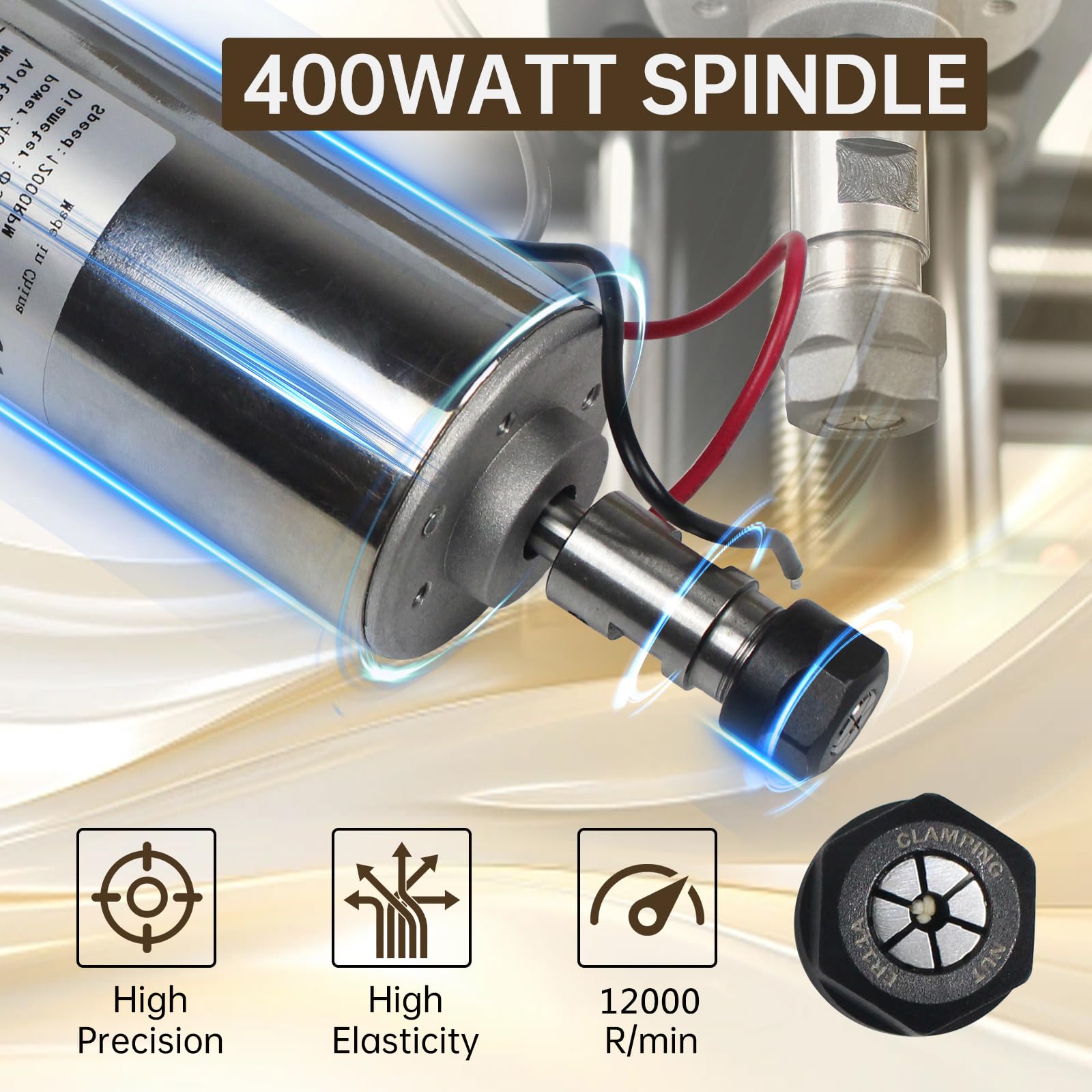Daedalus CNC Gebürsteter Spindelmotor Set, 500 W,ER11 Daedalus CNC Gebürsteter Spindelmotor Set, 500 W,ER11
