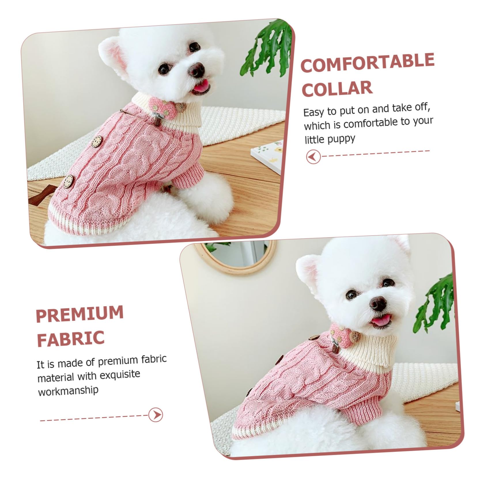 ABOOFAN 3stücke Pet Winter Sweater Hochwertiger Hochkragen Hundepullover Für Kleine Hunde Warm Und Bequem Für Herbst Und Winter Pflegeleicht Und Maschinenwaschbar
