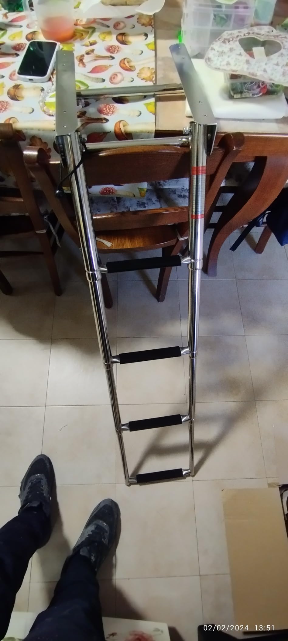 Scaletta Per Barche FreeTec 4 Gradini - Pieghevole In Acciaio Inox Per Pontili E Yacht - Foto 10