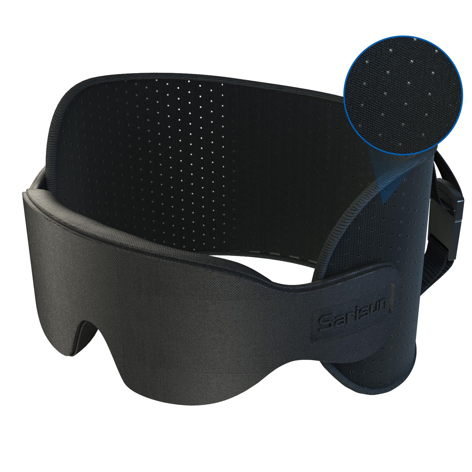 SARISUN Travel Pillow for Airplanes, Ultra-Thin Breathable Airplane Pillow Alternative, Airplane Head Strap with 3D Sleep Eye Mask, 360° Support for Long Flight, Work for Seats with Headrest, Black