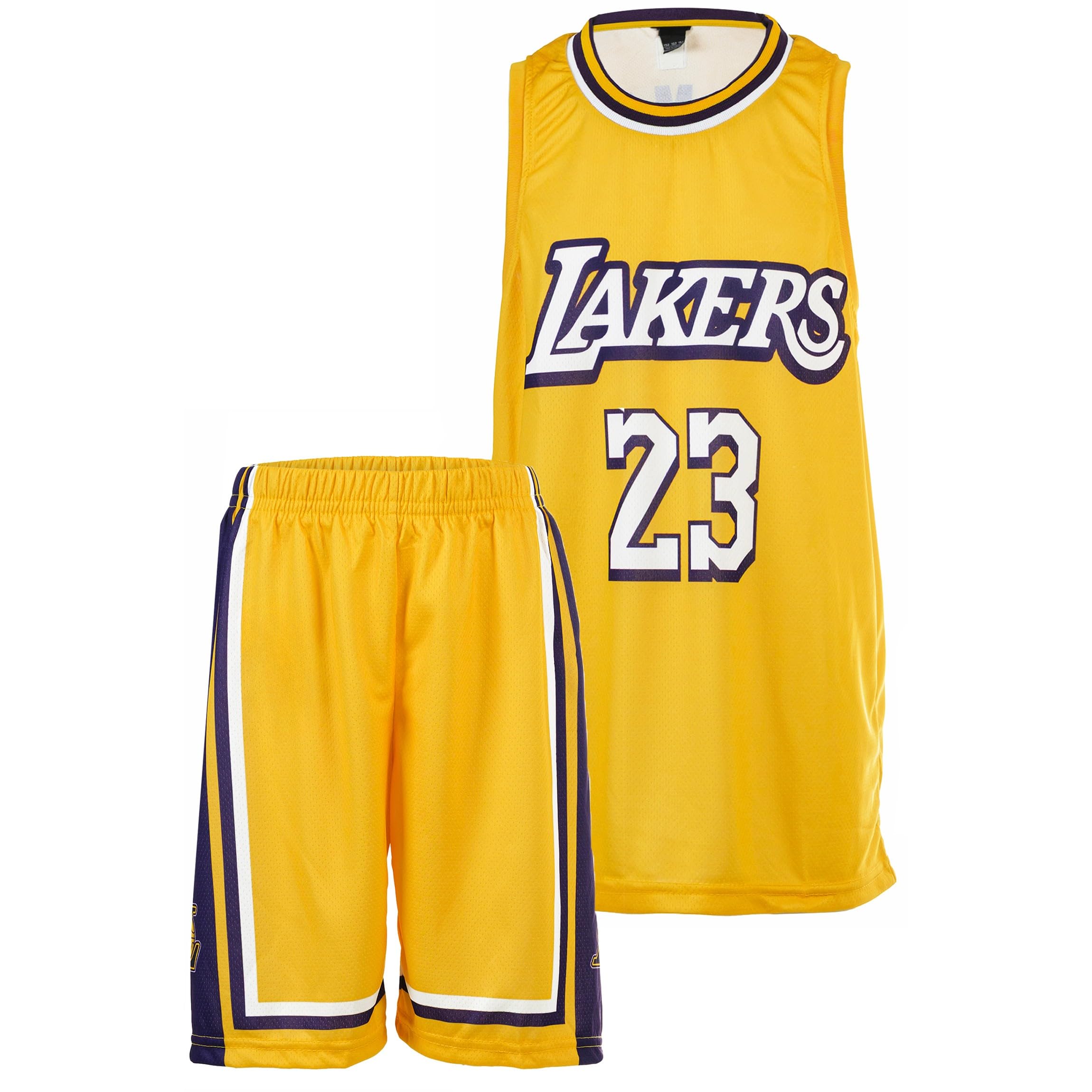 Lakers Lebron James #23 Basketball Trikot Bausatz, Gelb, mit Shorts 152