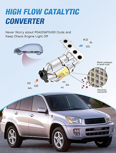 Miniatura 7 de Nilight Catalizador para Toyota RAV4 2.0L 2001 2002 2003 (estándar EPA)