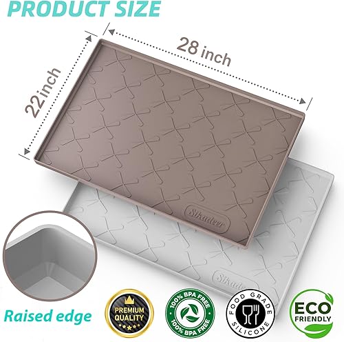 Miniatura 109 de SIKADEER - Tapete para debajo del fregadero, impermeable, 34 x 22 pulgadas, tapete de silicona con borde elevado, se adapta a gabinete estándar