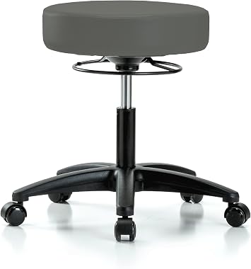 Perch 360 Degree Height Adjustable Swivel Stool | Desk Height 18-23" | Charcoal Vinyl
