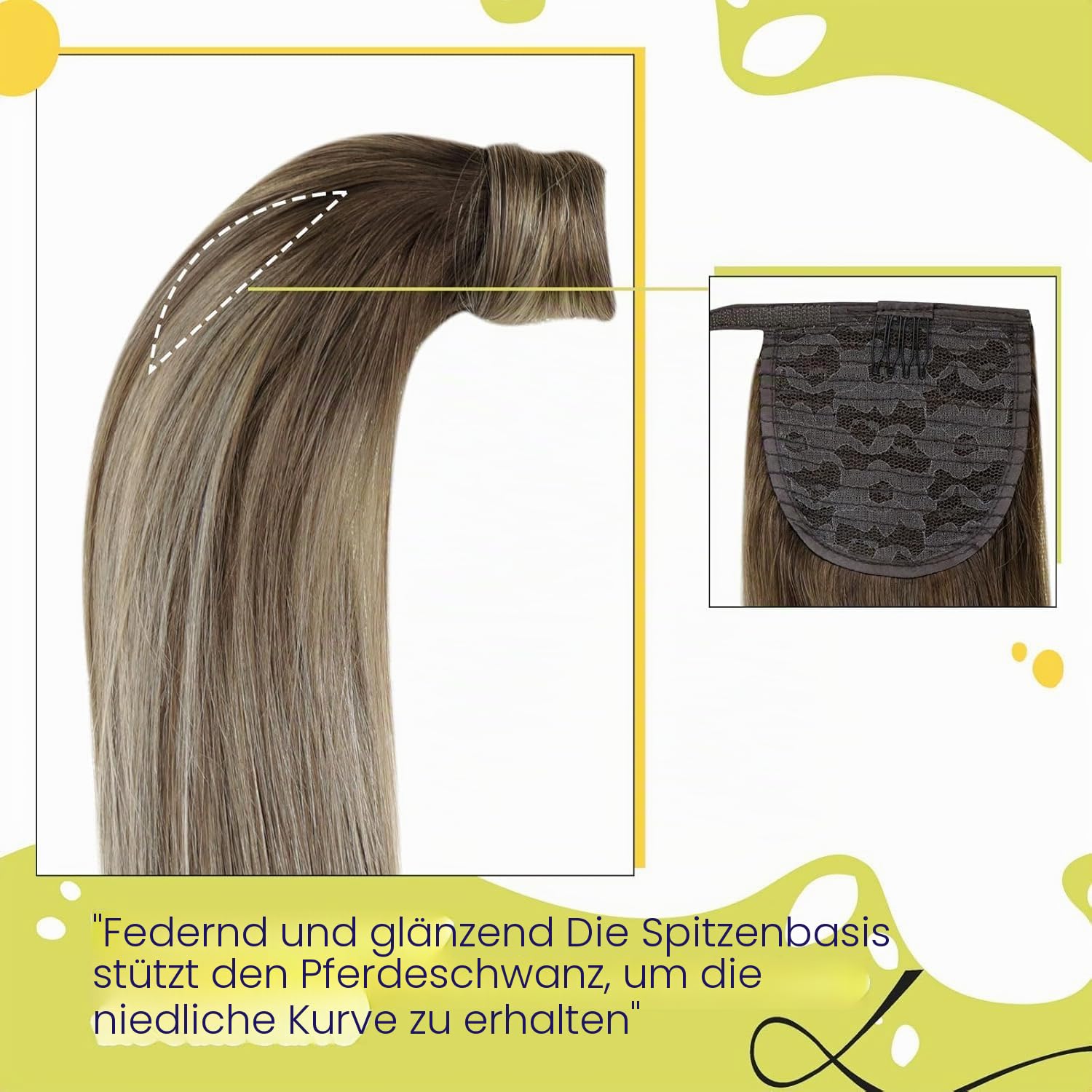 RUNATURE Echthaar Zopf Echte Haare Ponytail Extensions Echthaar Haar Pferdeschwanz Extensions Echthaar