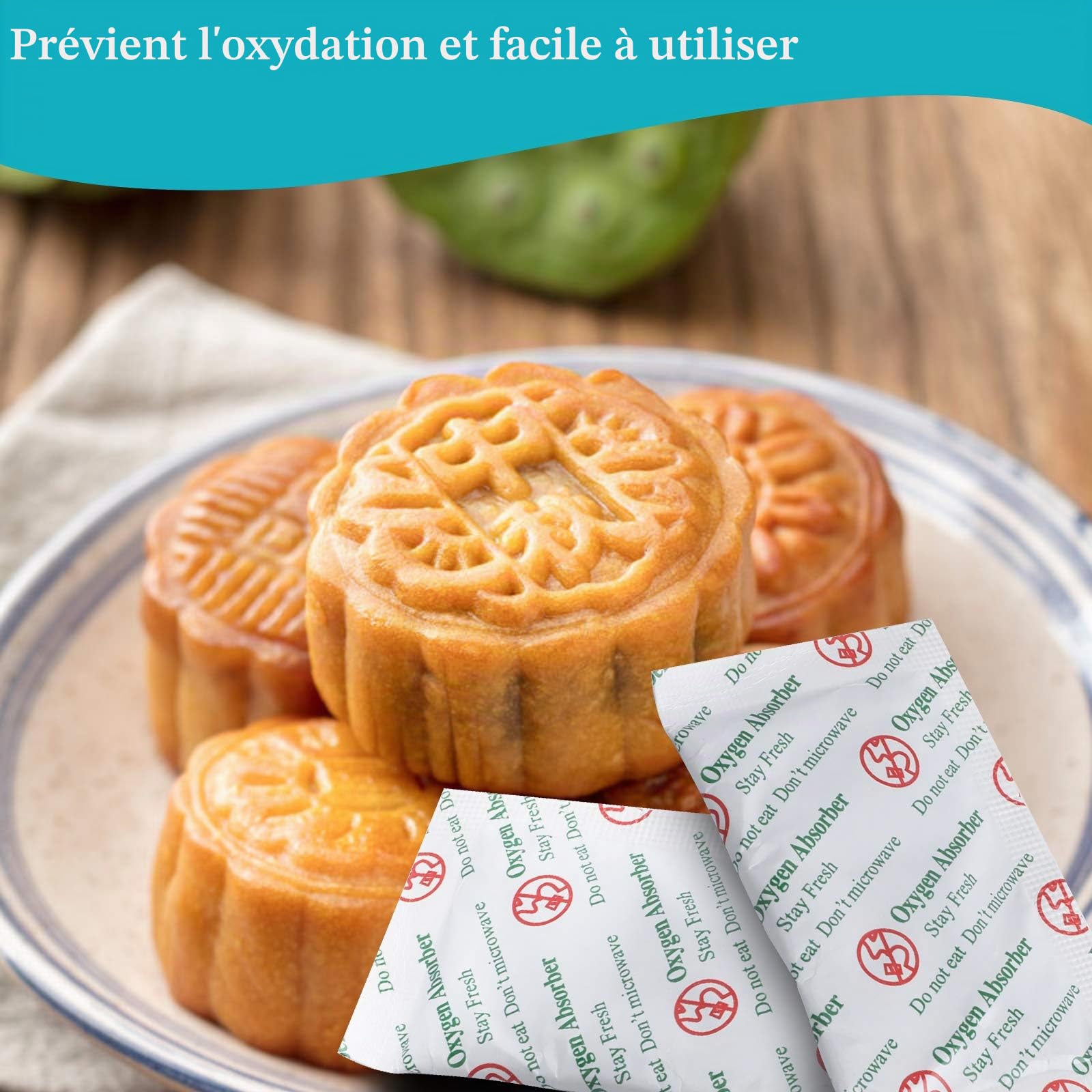 2000CC(30-Pack) Paquets d'absorbeurs d'oxygène de Qualité Alimentaire pour le Stockage d'aliments Séchés et à Long Terme Faits Maison, Stockés dans un Sac Sous Vide