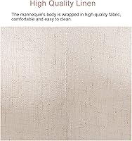 Vista 2 de Soporte ajustable para maniquí, forma femenina, torso corporal, base de madera, brazos y cabeza de corona, estante de maniquí para vestido de novia