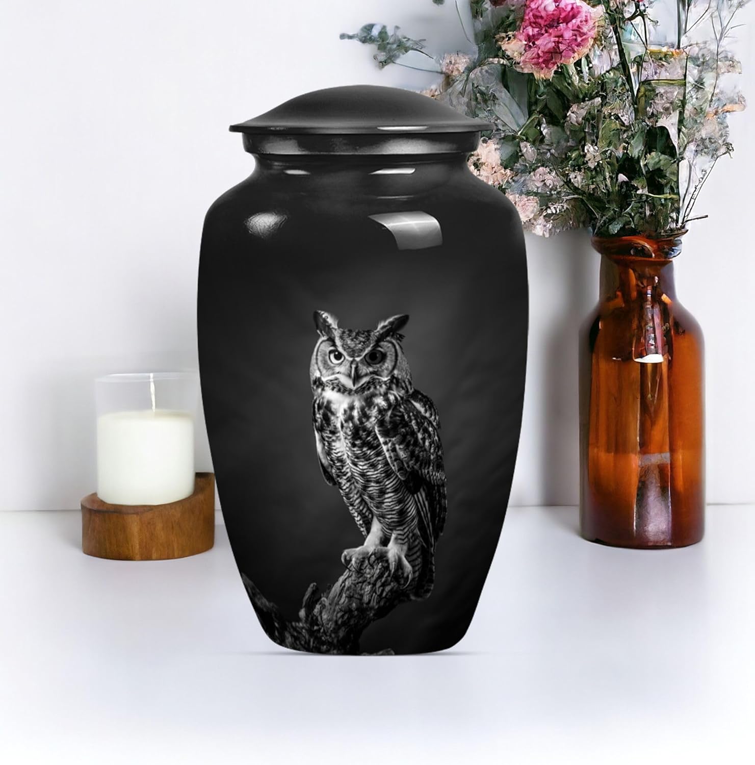 Owl Urn - Cremation Urns for Women - Urn for Ashes Adult Male - Cremation Memorial - Cremation Companion Urns - Funeral Urn (10 inch Pack of 1)
