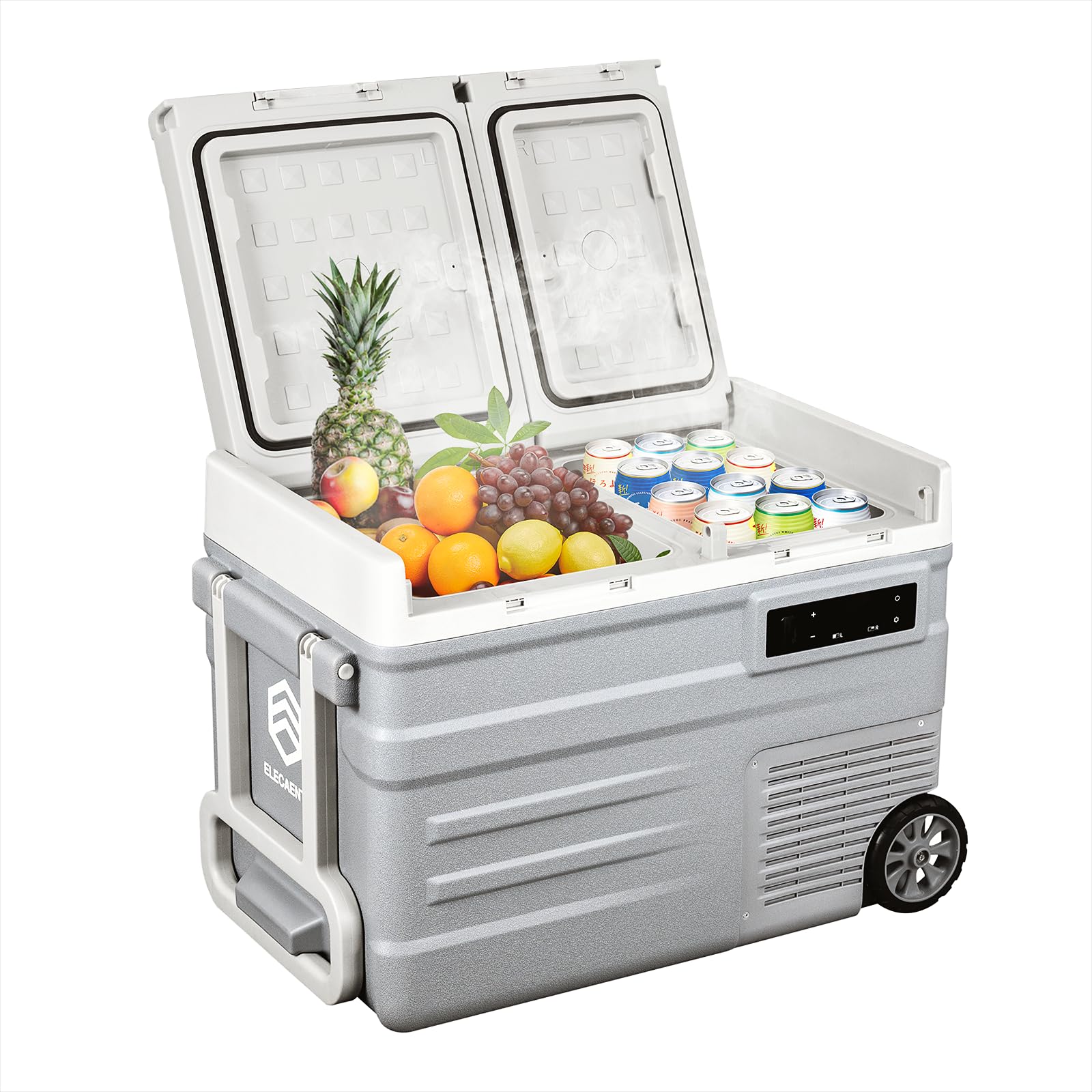 Amazon.co.jp: ELECAENTA ポータブル冷蔵庫 40L -20℃～20℃ 2室独立温度 