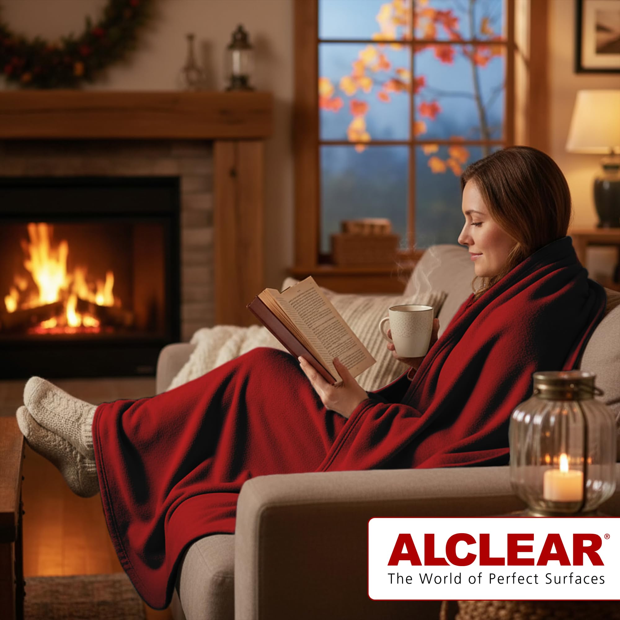 ALCLEAR A3B Fleecedecken Set, 3 Stück, Bordeaux, 130x160 cm, über 200 g/m² | Oeko-Tex zertifiziert, weiche Sofadecke, Wohndecke, Picknickdecke, Überwurf, fusselfrei, pflegeleicht und warm